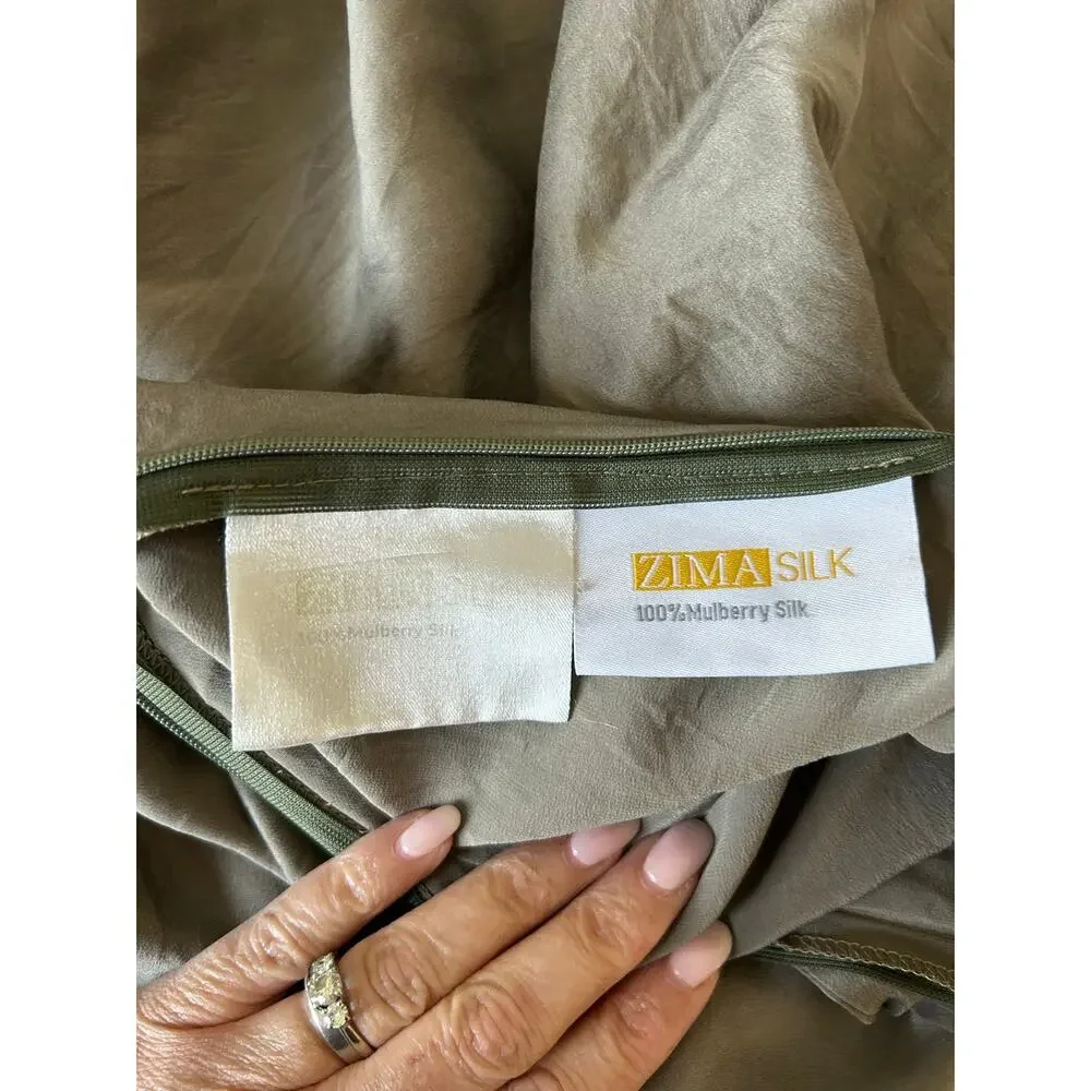 Zima Silk 100% Mulberry silk standard size pillowcase grey zipper comfort